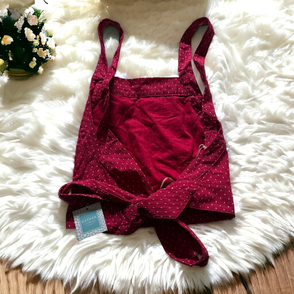 Hayden Strawberry Red Tie Back Crop Top - Picture 2 of 5